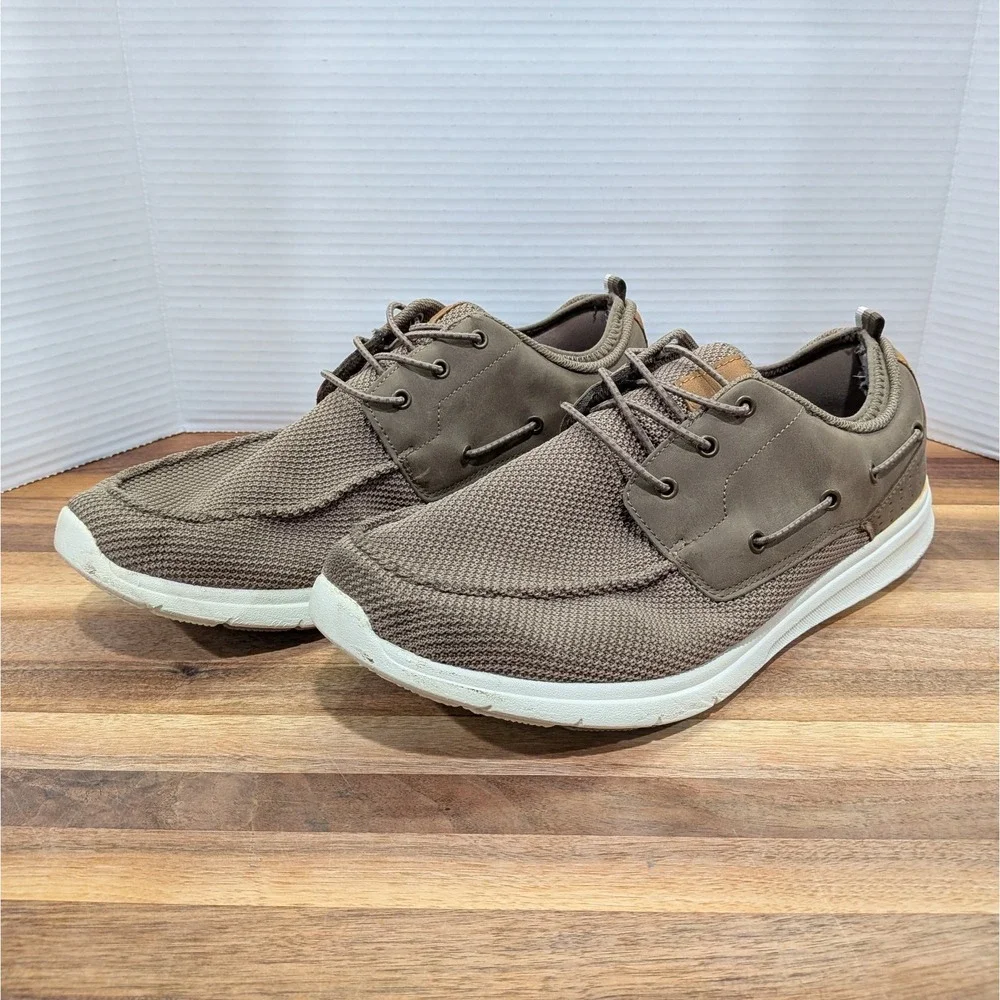 Magellan Outdoors Mahi II Boat‎ Shoes Men's 12 Light Brown Canvas Slip On Loafer
